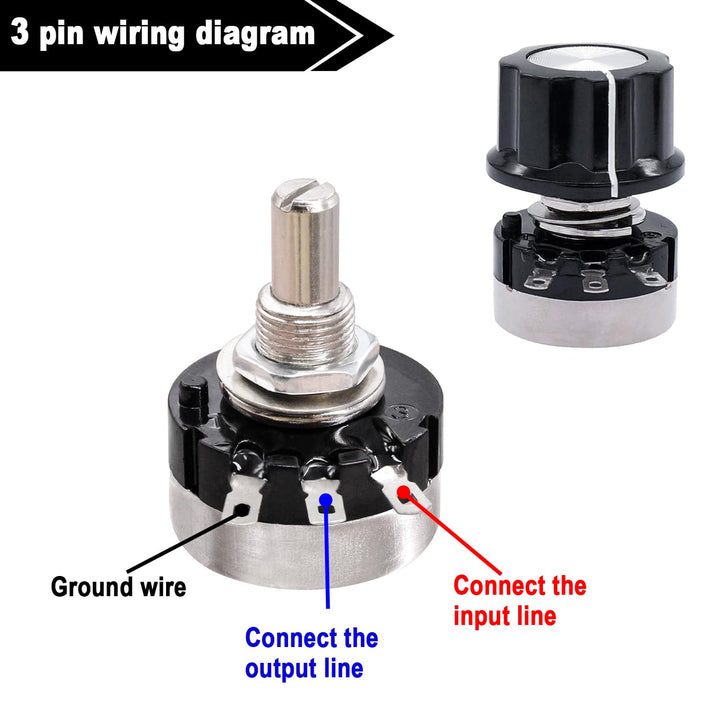 Taiss/2pcs RV24YN20S Potentiometer 200 ohm Single Turn 