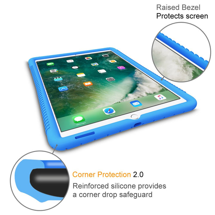 Silicone Case for 2017/2015 iPad Pro 12.9 inch (Old Model) 1st &amp; 2nd Gen - [Honey Comb Series] Lightweight Anti Slip Kids Friendly Shock Proof Silicone Protective Cover, Blue