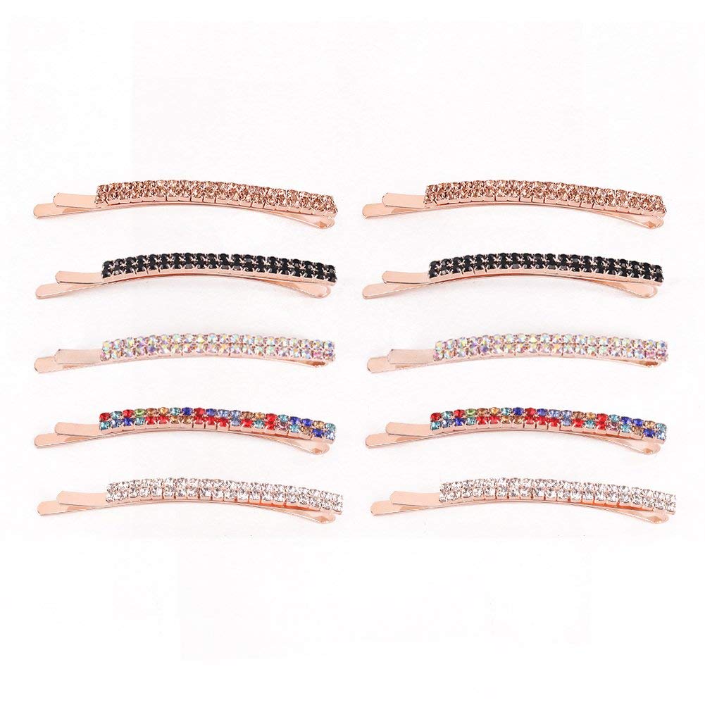 Aguder Mixed Color: Women&#39;S Hair Clip 10Pcs Rhinestone Bobby Pins