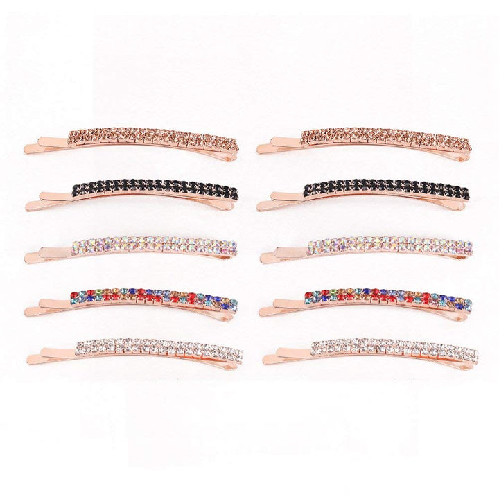 Aguder Mixed Color: Women&#39;S Hair Clip 10Pcs Rhinestone Bobby Pins