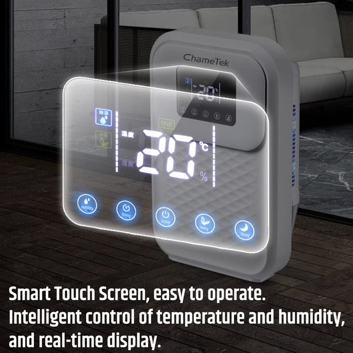 Quiet Dehumidifier with Drain Hose for Bedroom Bathroom Basements Garage RV Smart Shut Off 80 OZ 530 Sq.Ft Dual-core Power and Small Space