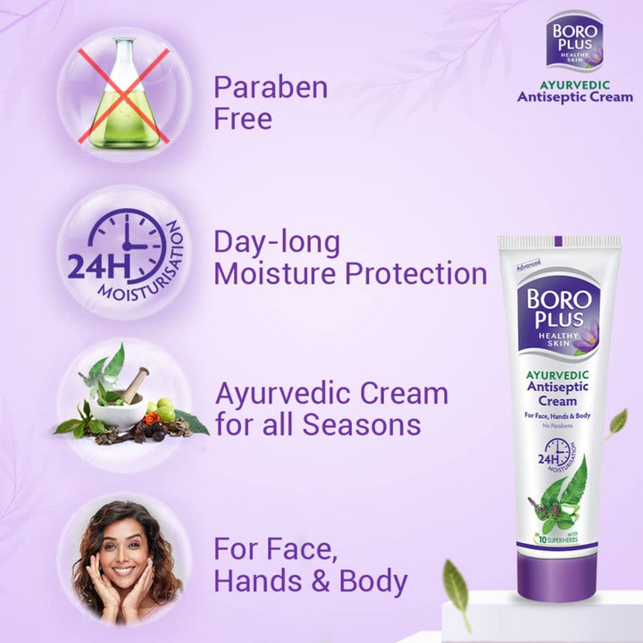 BOROPLUS Antiseptic Cream, Provides 24 Hour Moisturisat