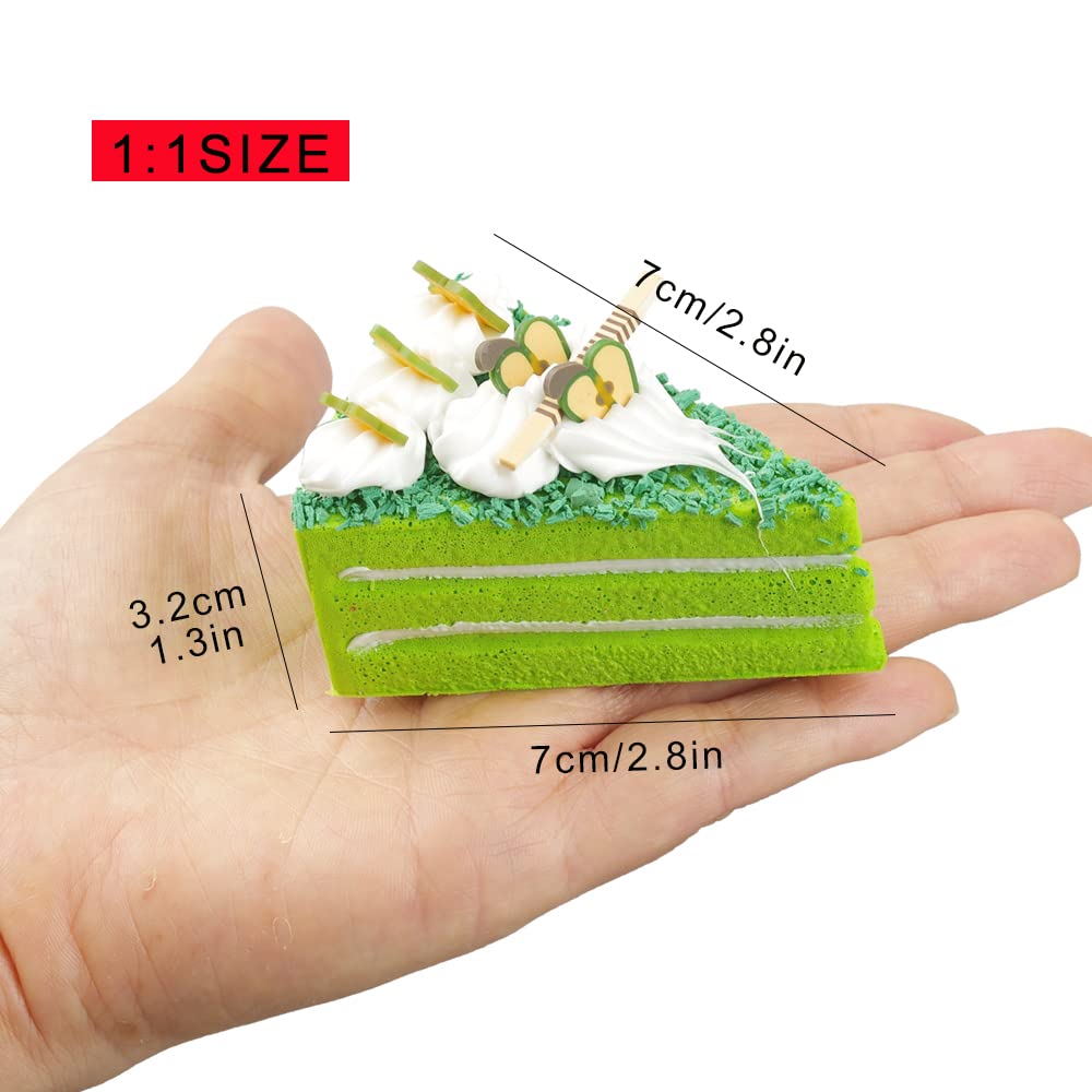 6Pcs Fake Cake for Display, Slice Faux Replica Cake, Artificial Chocolate Mousse Cake in Triangle Shape Model Decoration Kitchen Photography Props