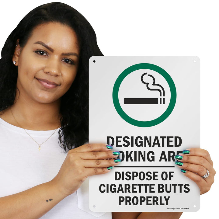 SmartSign 14 x 10 inch “Designated Smoking Area - Dispo