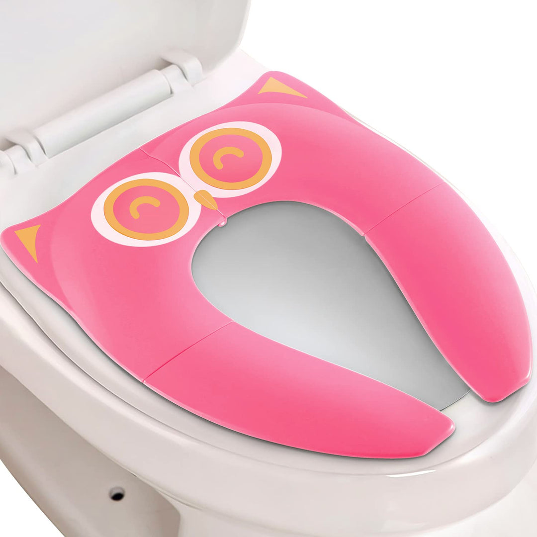 Upgrade Non-Slip Easily Removed Foldable Travel Potty Seat for Toddlers &amp; Kids, 6 Large Non-slip Silicone Pad, Home Reusable Portable Toilet Seat Cover Fits Most Toilets, Free Carry Bag