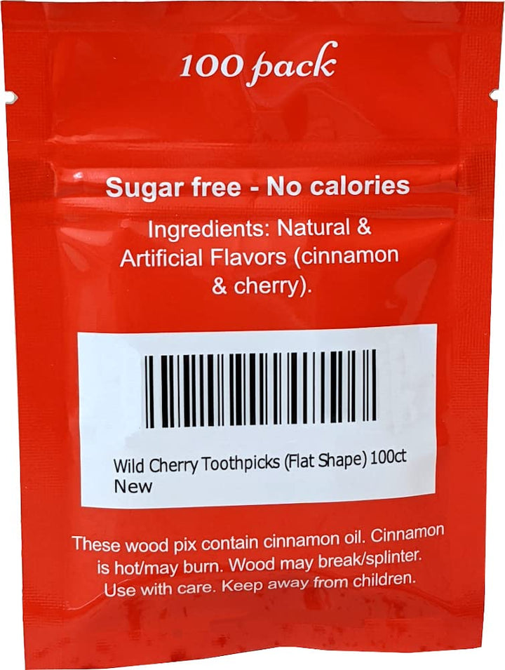 Wild Cherry Toothpicks (Flat Shape) 100ct