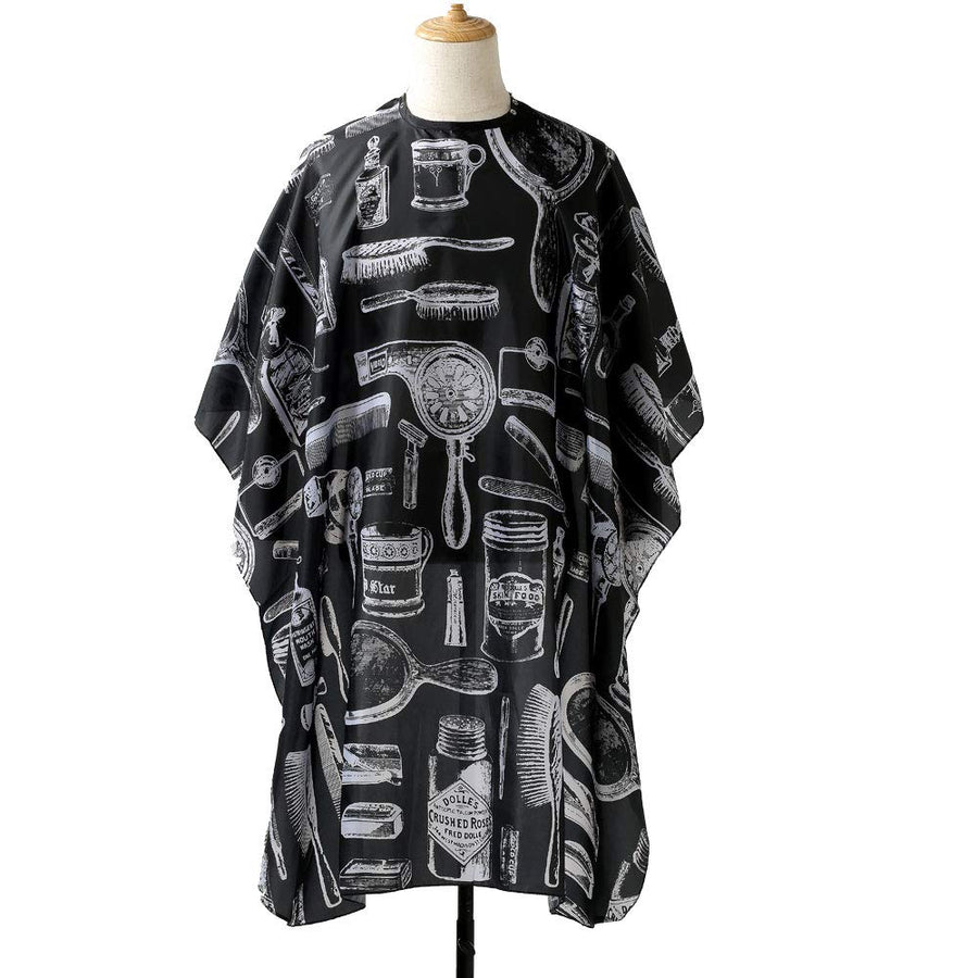 Professional Waterproof Hair Styling Cape Nylon Haircuting Salon Cape Gown Hair Salon with Snap Closure - 50 x 60 Black