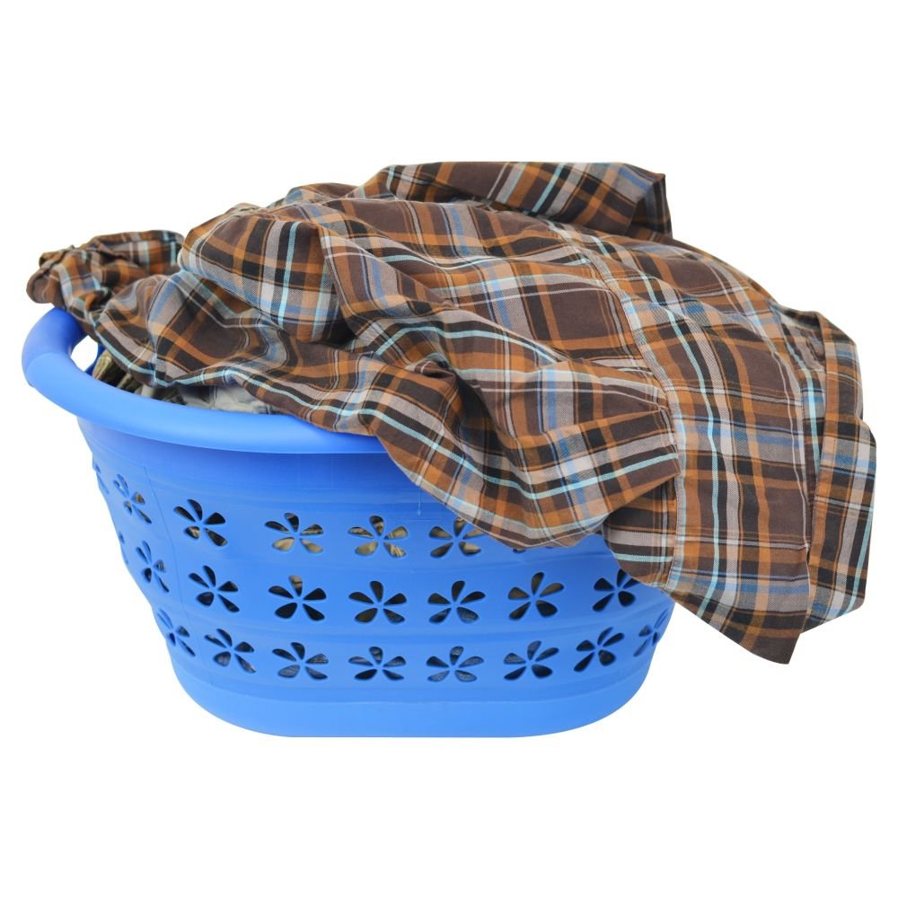 SH-10204 Collapsible Space Saving Fold Up Laundry Basket Hamper - Blue