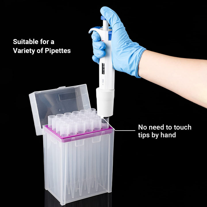 FOUR E&#39;S SCIENTIFIC 10ml Pipette Tips - Universal 10000ul Sterile Pipette Tips Racked RNase/DNase Free &amp; Pyrogen Safe, Autoclavable, 1 Rack 24 Tips