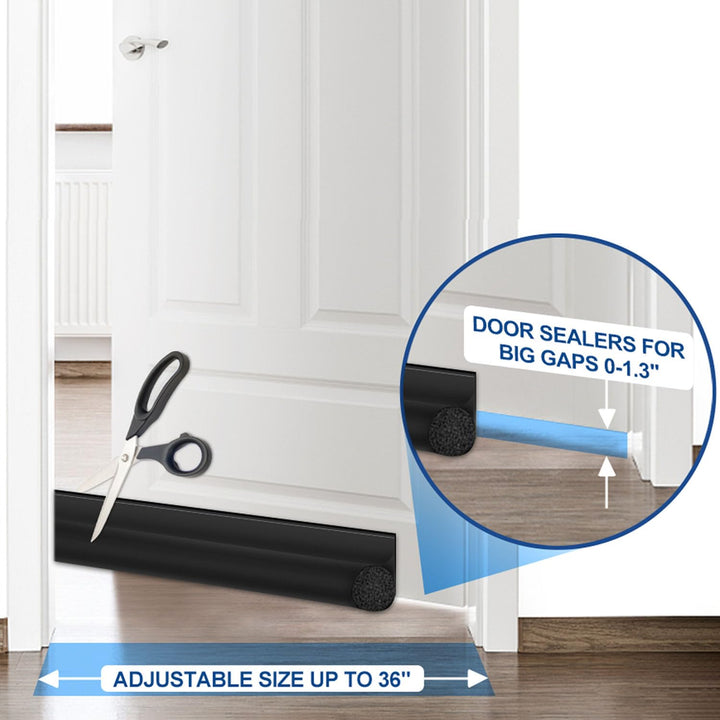MAXTID Door Draft Stopper 36 Inch Black Adjustable Door