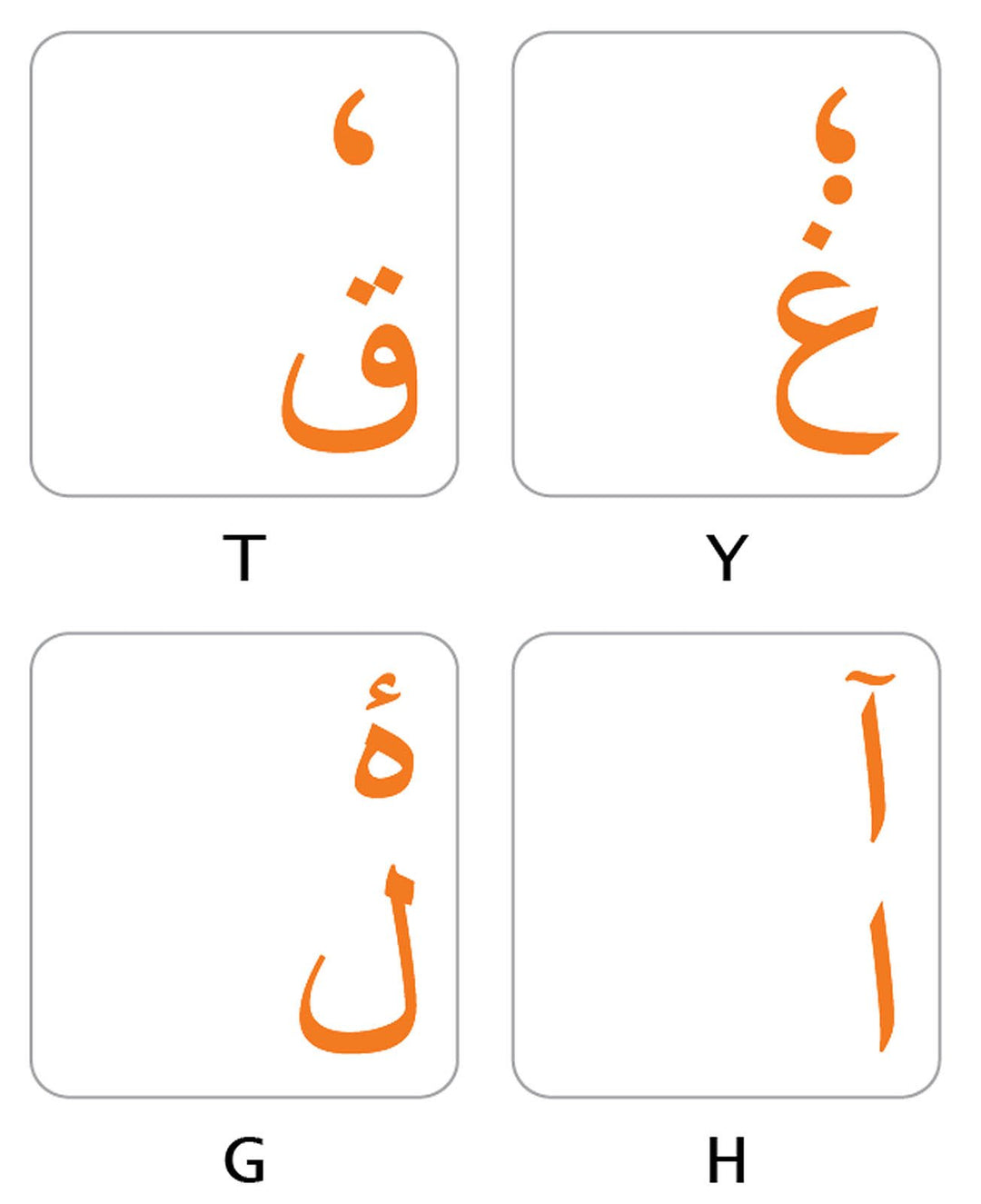 FARSI (PERSIAN) KEYBOARD STICKERS TRANSPARENT BACKGROUND ORANGE LETTERS for PC Computer Laptop Desktop Keyboards
