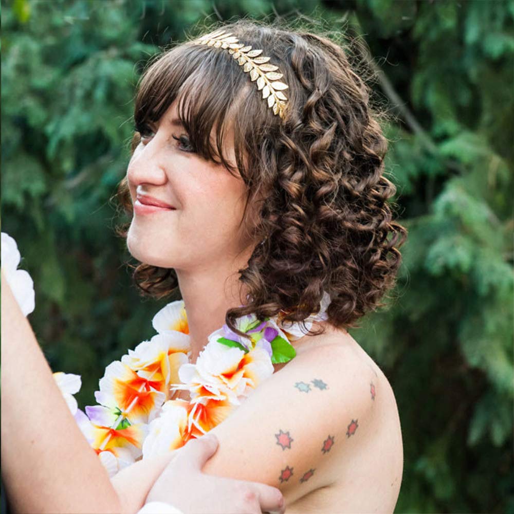 Golden Tone: Leaf Headband Roman Goddess Crown Hair Band Boho Bridal Christmas Hair Hoop Women Girls Wedding Hairband Party Decoration Headdress Cosplay Costume Headwear Handmade