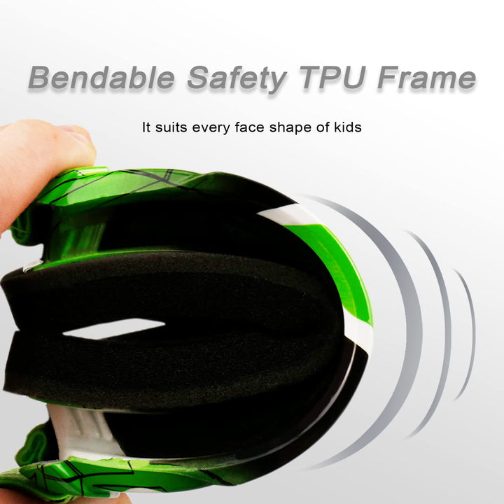 Kids ATV Googles Youth Motocross Goggles Dirt Bike Goggles MTB OTG UTV MX Googles 4 Wheeler Dirtbike Riding Anti Fog Red Lens