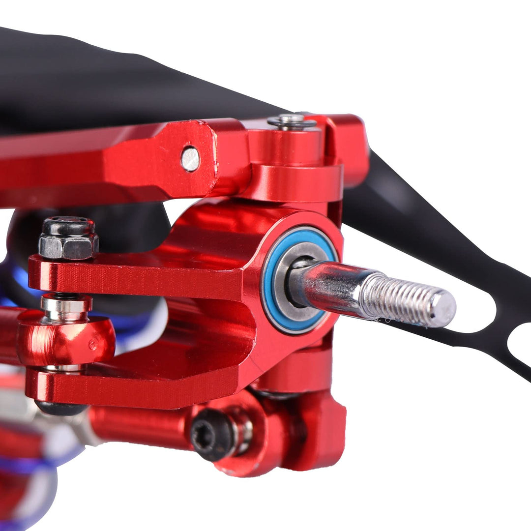 Aluminum Caster Block &amp; Front Steering Block &amp; Rear Stub Axle Carriers w/Ball Bearings for Traxxas Slash 1/10 2WD, Upgrade 3632 3736 3752, Red