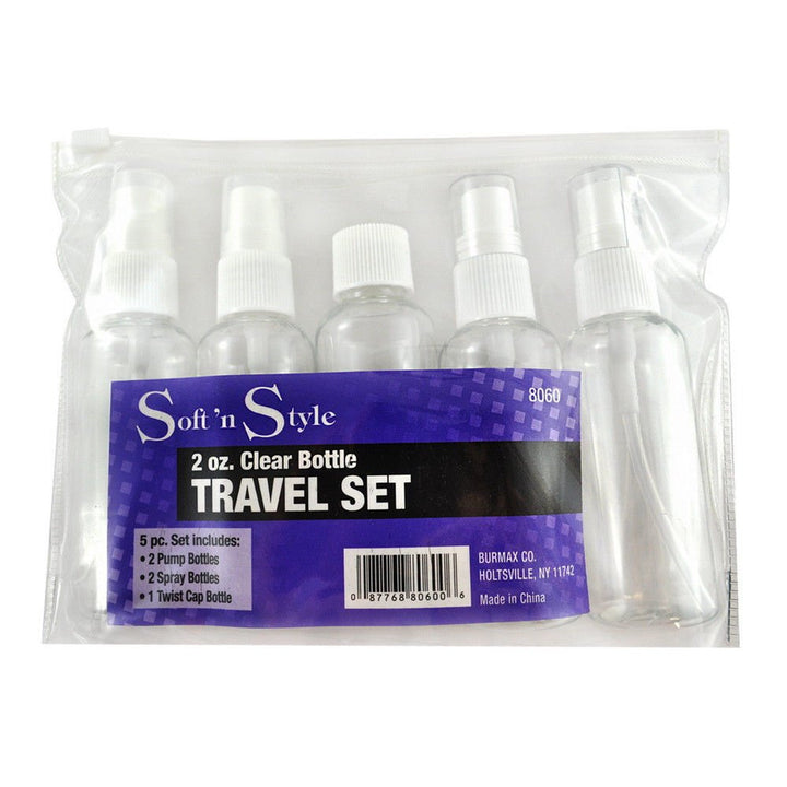 Soft &#39;N Style Clear Travel Bottle Set, 2 oz.