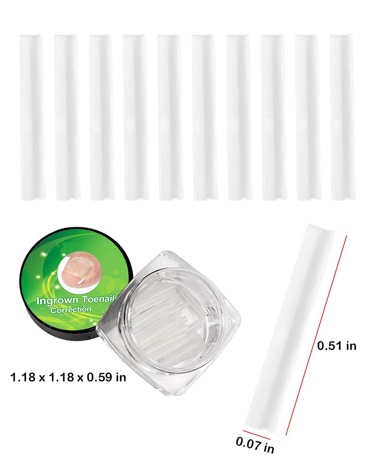 (50 +2) Pack Professional Ingrown Toenail Correction Treatment Kit, 50 Pcs Ingrown Toenail Corrector Straightener Strips Recover Clips with 2 Pcs Ingrown Toenail File And Lifter
