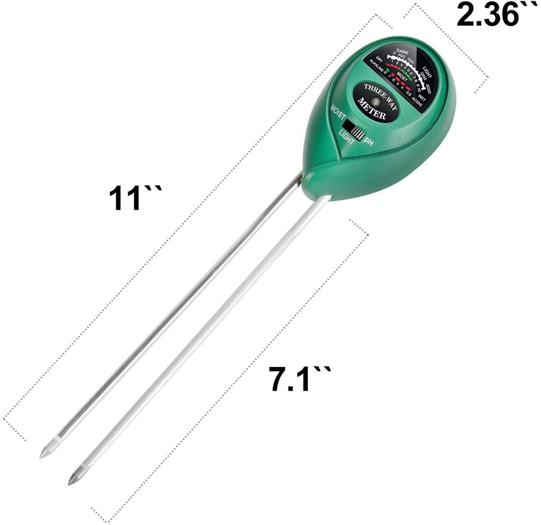 3-in-1 Soil Test Kit, Soil Moisture/Light/pH Meter for House Plant, Garden, Lawn, Farm, Ideal for Indoor &amp; Outdoor Use