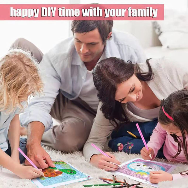 Diamond Painting Kit for Kids, 6 Pieces 5D Full Drill Diamond Painting Kits for Beginners DIY Diamond Art Craft Set for Home Wall Decor 6x6 inch