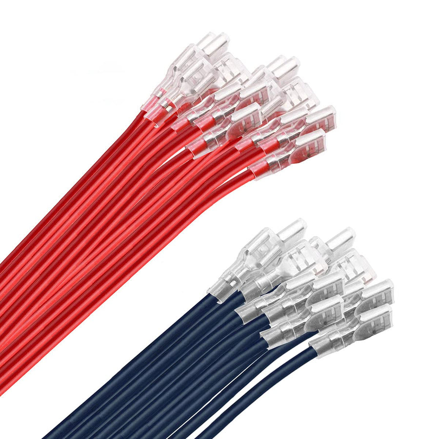30pcs 2.8mm Spade Crimp Terminal,20cm 16AWG Female Electrical Insulated Terminals,Spade Quick Connectors with Insulating Sleeve (30packs)