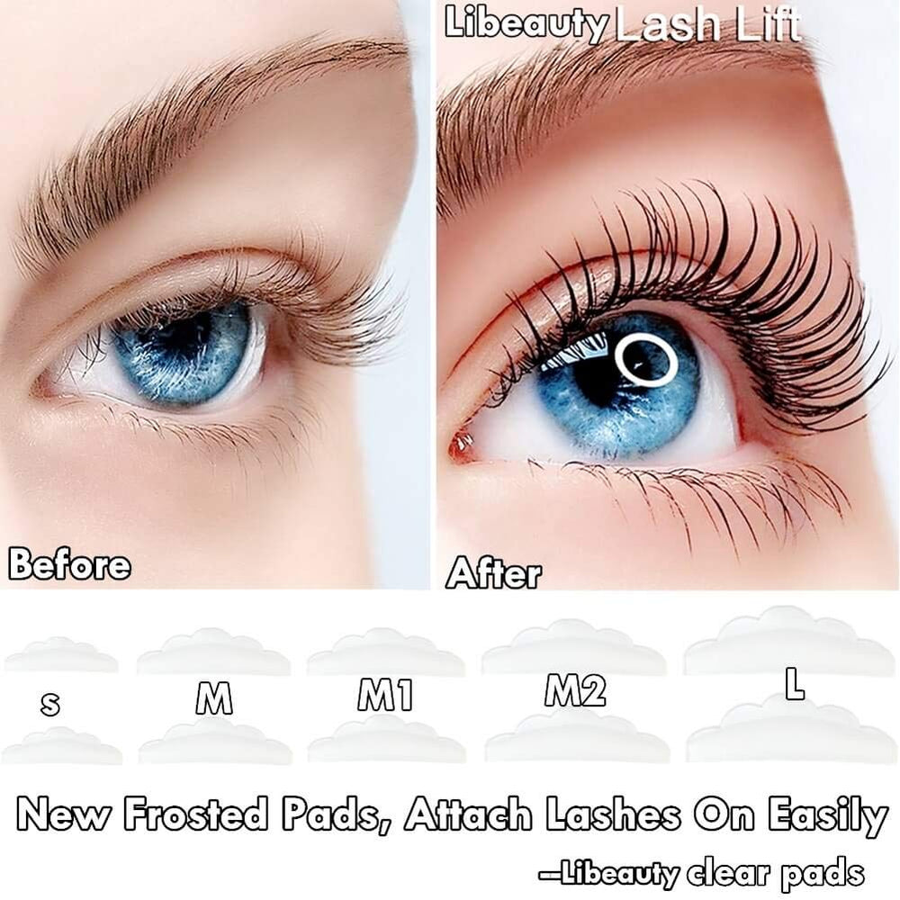 Lash Lift Pads,Eyelash Perm Rods,Super Soft Lash Lift and Tint pads,10Pcs Reusable Silicone Lash Lifting Shields 5 Size SMM1M2L DIY At Home