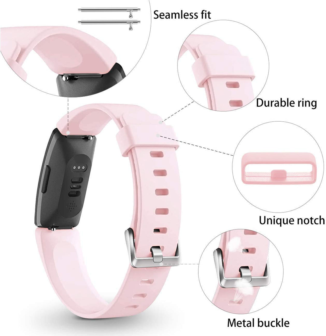 Bands Compatible with Fitbit Inspire HR/Inspire/Inspire 2/Ace 2,Replacement Wristband Sports Strap Band for Fitbit Ace 2 &amp; Inspire Tracker,Small,Pink Sand, Lavender,Slate Gray