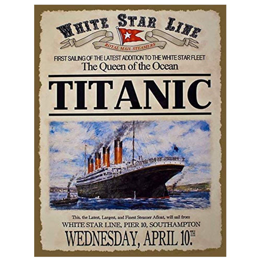 Tin Sign Vintage Movie Posters Titanic Bar Family, Vintage Metal Club Movie Wall Art Decoration 8x12 Inches