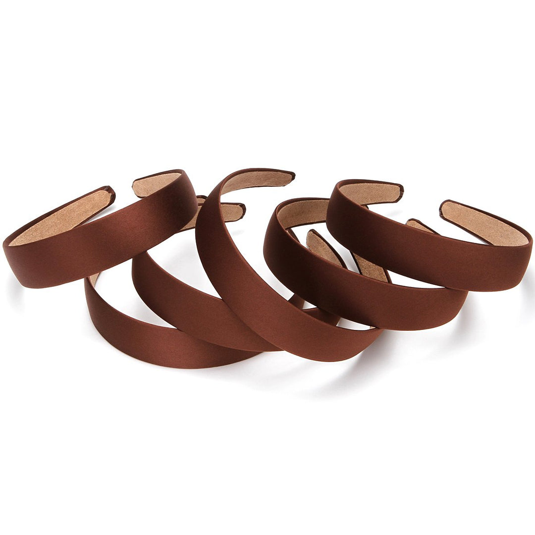 6 Pcs Brown: Loneedy 6 Hard Headbands, 1 Inch Wide Non-Slip Ribbon Hairband For Women (6 Pcs Brown)