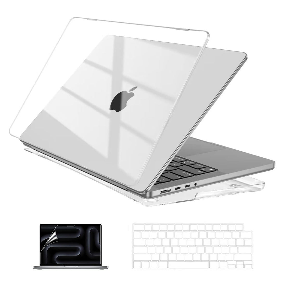 Case Compatible with MacBook Pro 14 inch 2024-2021 M4 M3 M2 M1 Pro Max Chip A3112 A3185 A3401 A2918 A2992 A2779 A2442, Hard Shell Cases with Keyboard Cover, Screen Protector - Crystal Clear