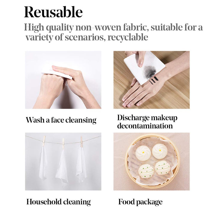 100PCS Large Disposable Face Towel, Facial Eye Nail Make up Removing Cotton Tissue, Multipurpose Cotton Towel Tissue for Skin Care, Reusable Cotton Pads, Wet & Dry Use