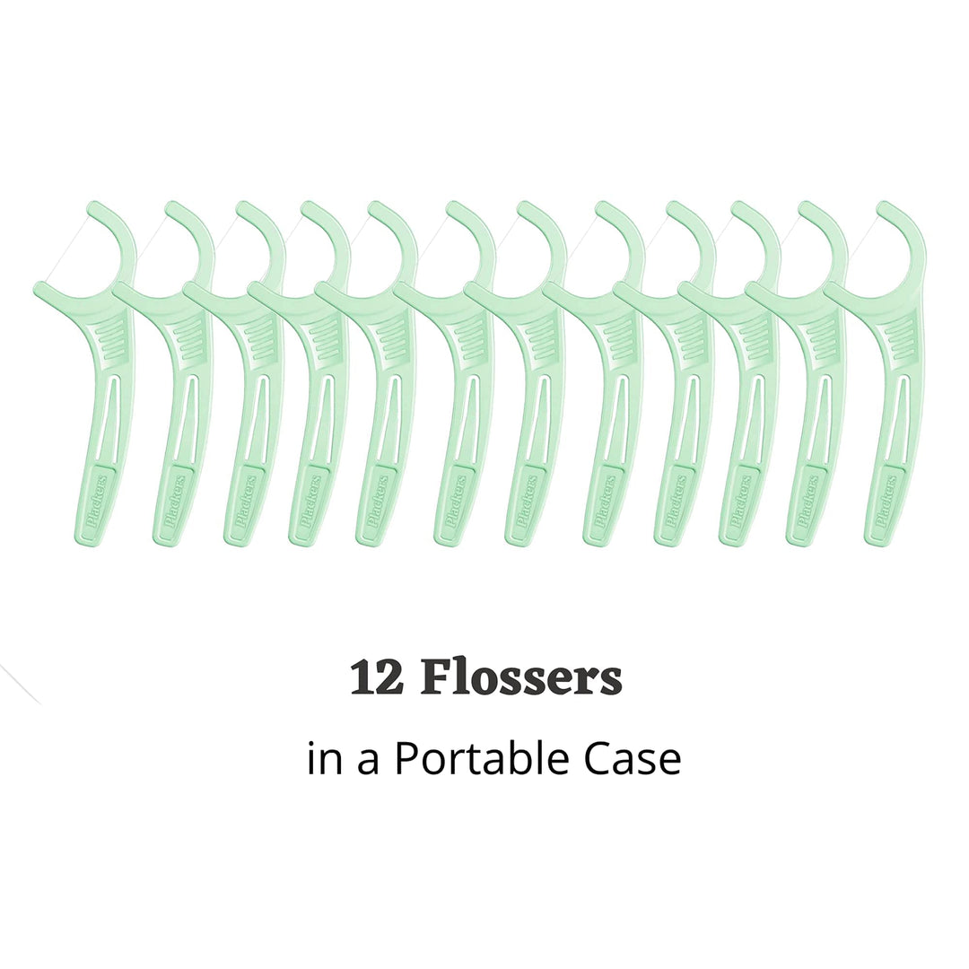 Micro Flosser with Travel Case, Mint, 4-Packs 12 Count 