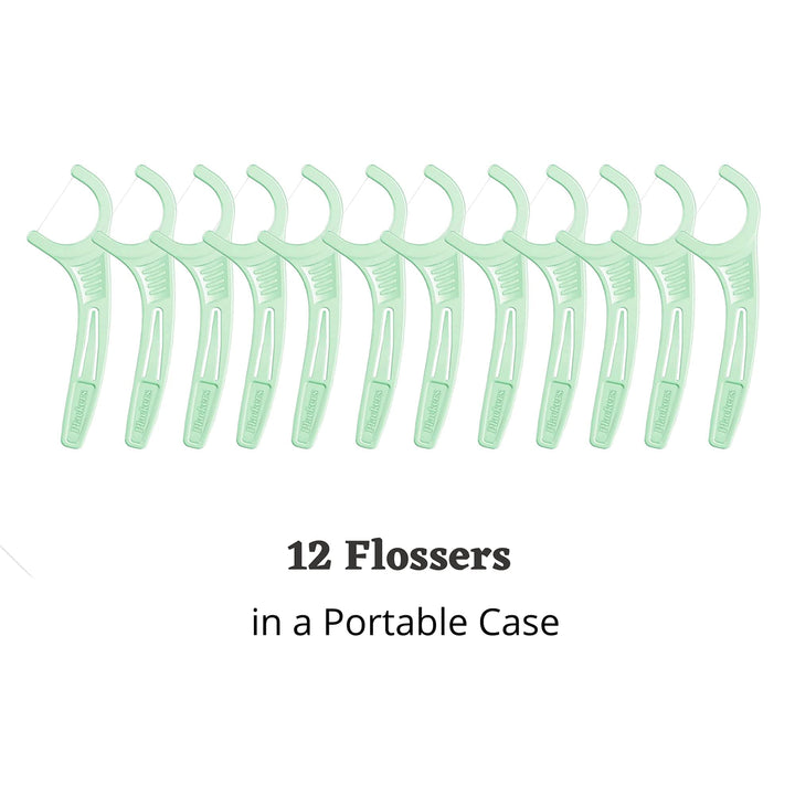 Micro Flosser with Travel Case, Mint, 4-Packs 12 Count 