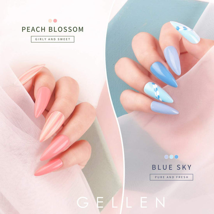 Gel Nail Polish Set - 6PCS Blue U V Gel Polish Set, White Nail Gel Soak Off Nail Polish Kit DIY Manicure Christmas Gel Nail Art at Home