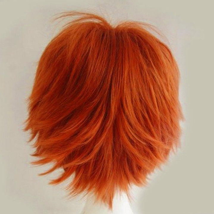 S-noilite Unisex Cosplay Short Straight Hair Wig Women Mens Anime Comic Party Costume Wigs Dark Orange