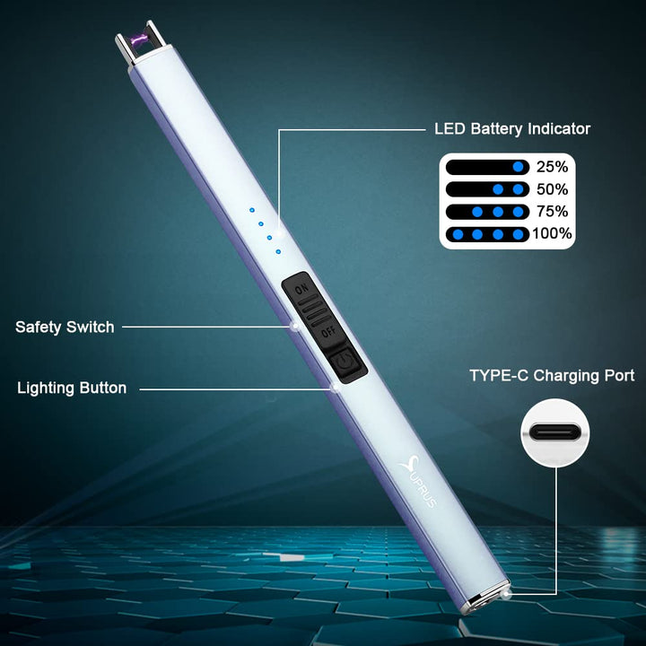 SUPRUS Electric Lighter Arc Windproof Flameless USB Lig