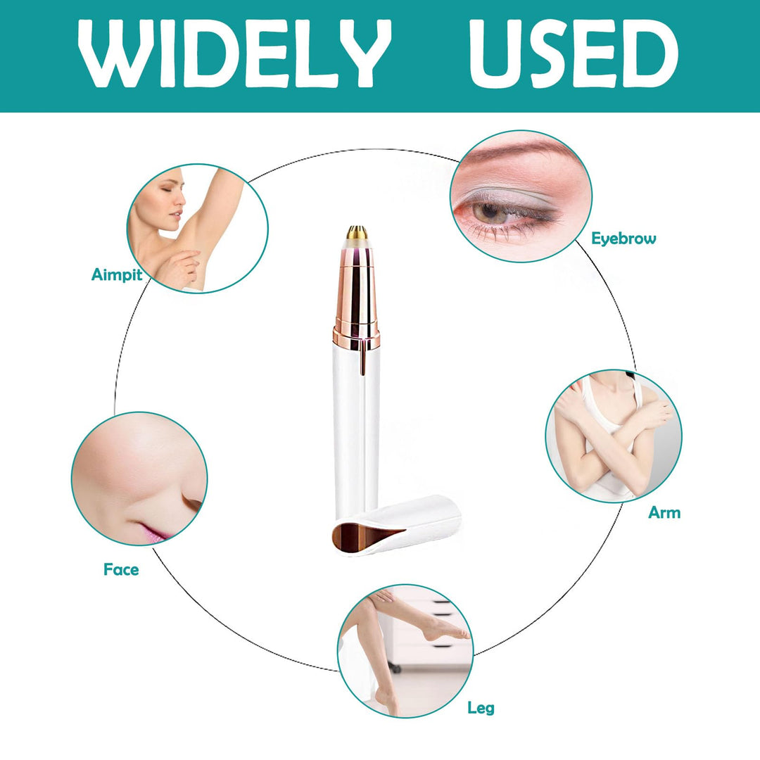 Eyebrow Hair Remover, USB Rechargeable Painless Precision Portable Electric Eyebrow Trimmer Pen, Safe Eyebrow Shaver Razor Tool(Rose Gold)