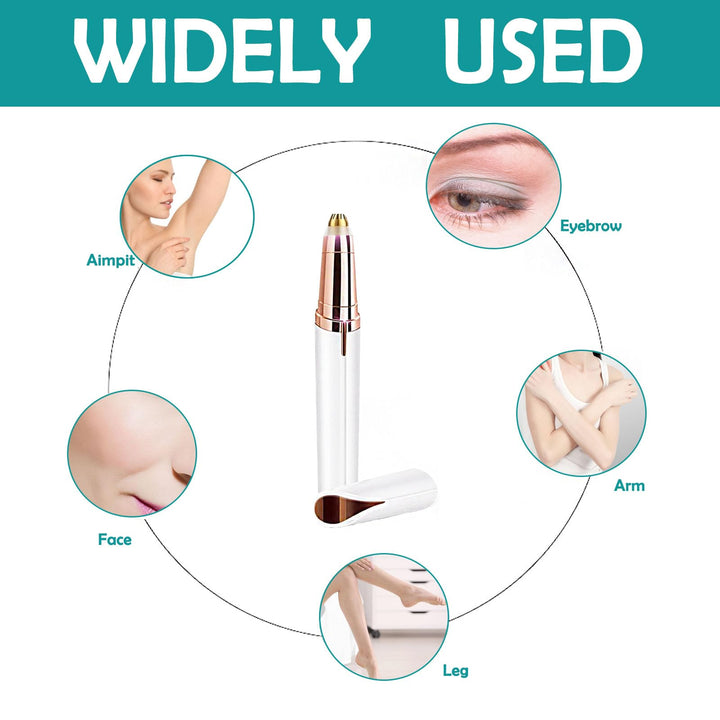 Eyebrow Hair Remover, USB Rechargeable Painless Precision Portable Electric Eyebrow Trimmer Pen, Safe Eyebrow Shaver Razor Tool(Rose Gold)