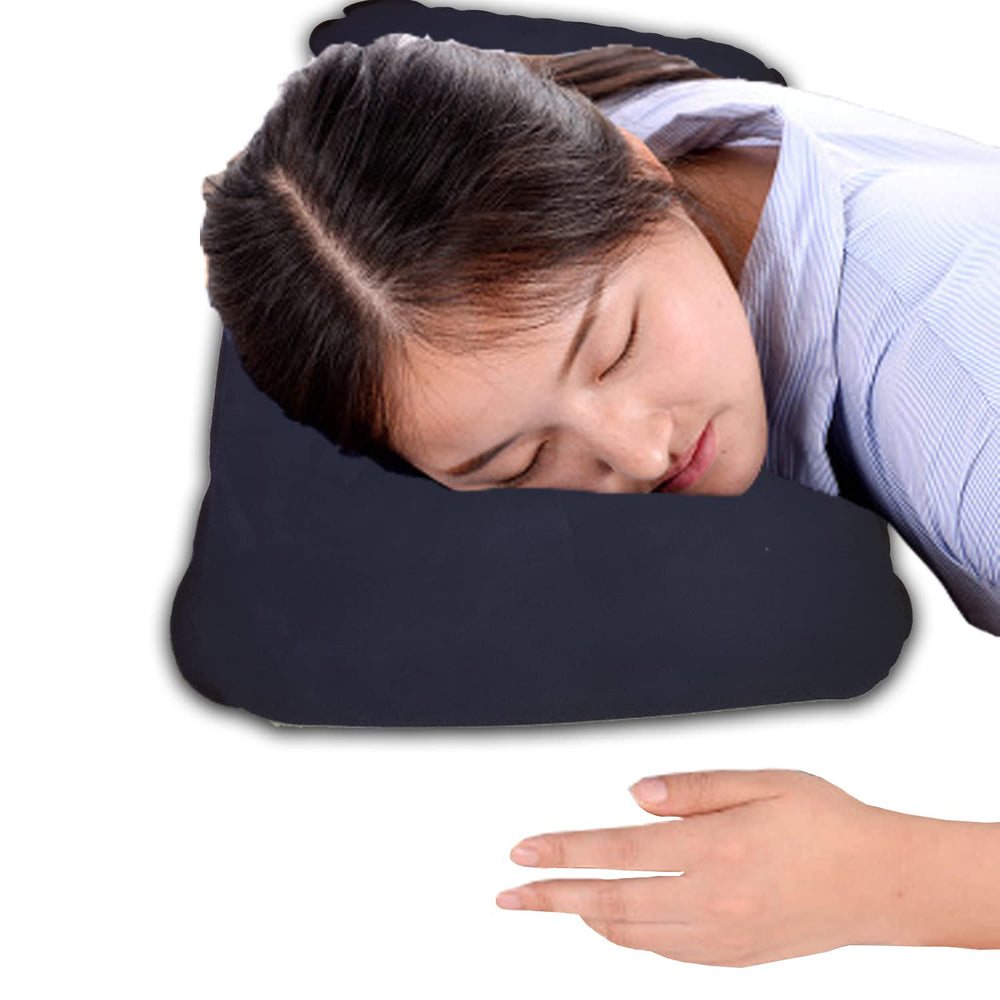 2 Pack U-Shaped Inflatable Travel Neck Pillow Flocked Fabric Air Pillow,Compact Travel for Airplanes Travel Light Inflatable Neck Pillow Support Head Neck/Lumbar for Traveling,Home (Navy-Blue)