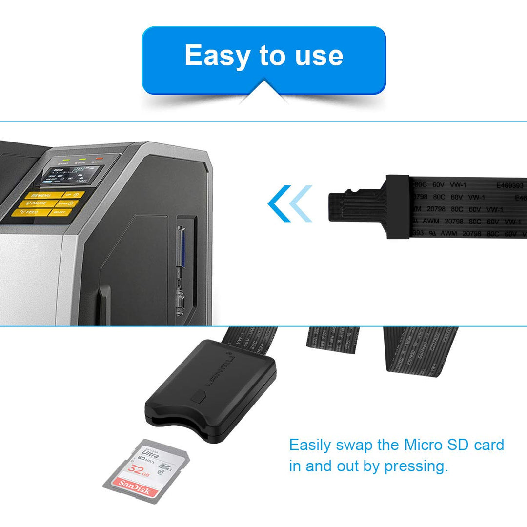 Micro SD to SD Card Extension Cable Adapter Flexible Extender Compatible with Ender 3 Pro/Ender 3/Ender 3 V2/Ender 5 Plus/5 Pro/CR-10S Pro/Anet A8 /Raspberry Pi (18.9in/48cm)
