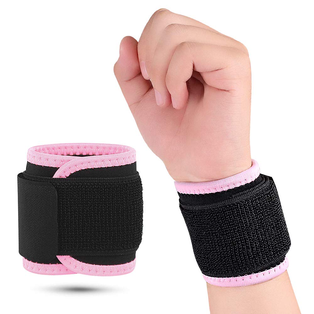 Wrist Brace, Compression Wrist Strap Support Wrist for Men &amp; Women, Youth &amp; Elderly, Boys&amp; Girls, One Size Adjustable, Sports Wristband 1 PCS (Pink)