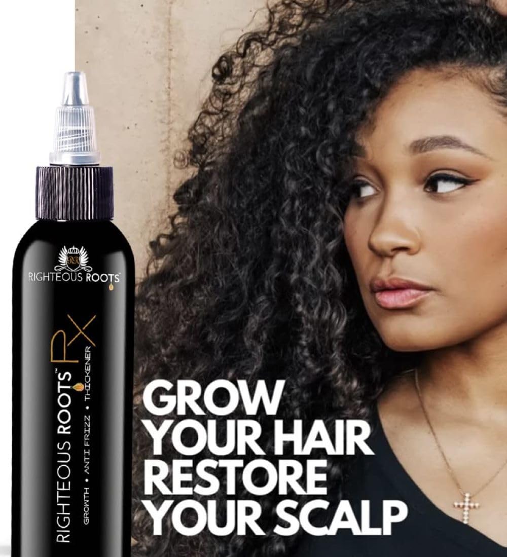 Rx Hair Oil for Hair Growth, Anti Frizz and Thickener Best for Curly, Wavy Natural Hair and Beards. 4fl oz (Previously known as Hair RX)