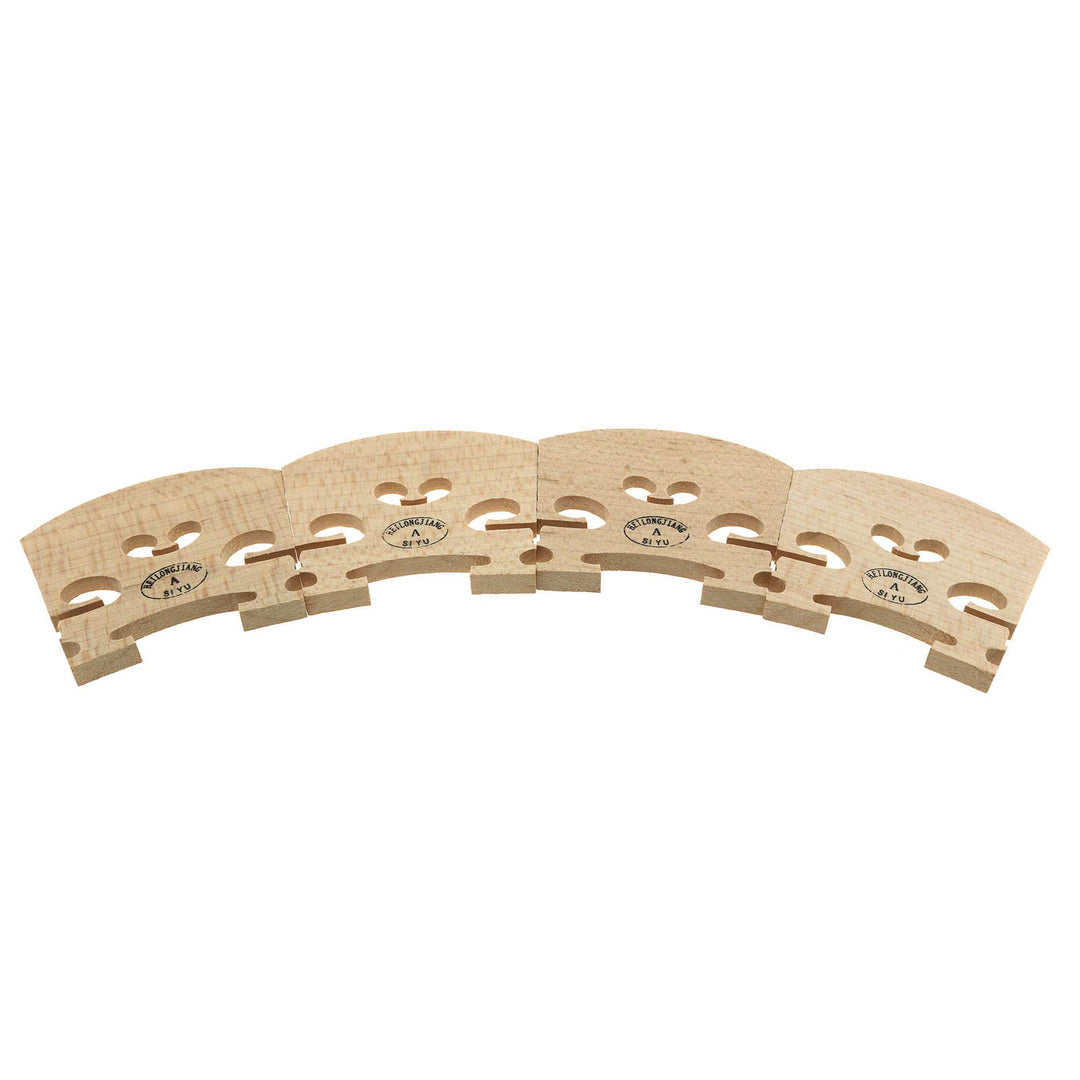 4PCS 4/4 Violin Bridge Full Size Maple wood Violin Parts, Yellow
