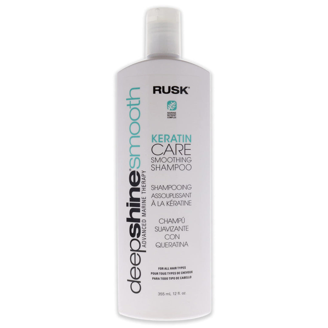 Deepshine Smooth Keratin Care Smoothing Shampoo, 12 Oz, Strengthening Shampoo for Chemically and Color-Treated Hair, Contain Vitamins and Nourishing Marine Botanicals