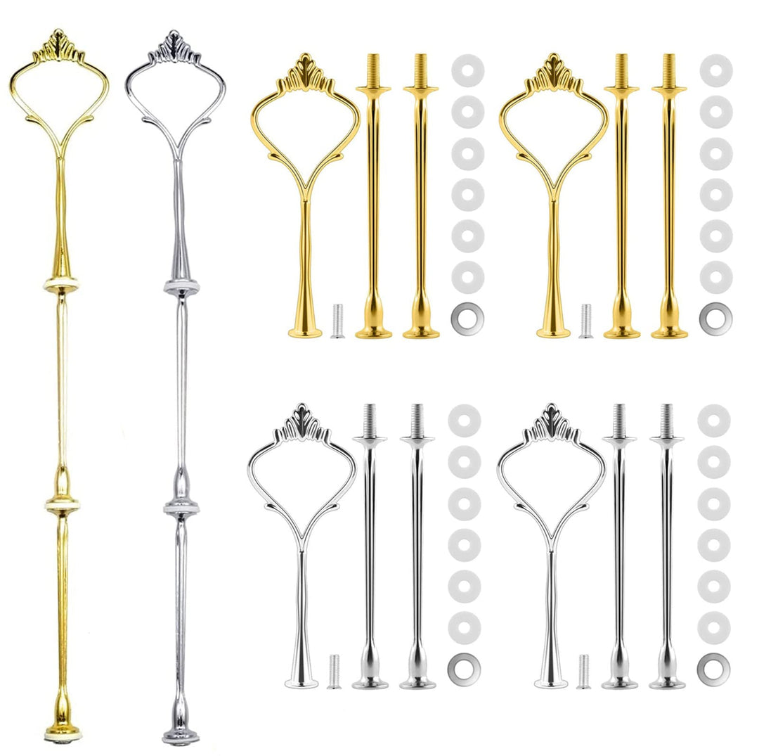 6 Sets Cake Tray Stand Handle, 3 Tier Cake Stand Fittings Hardware Holder for Wedding and Party Making Resin Cupcake Dessert Platter Stand