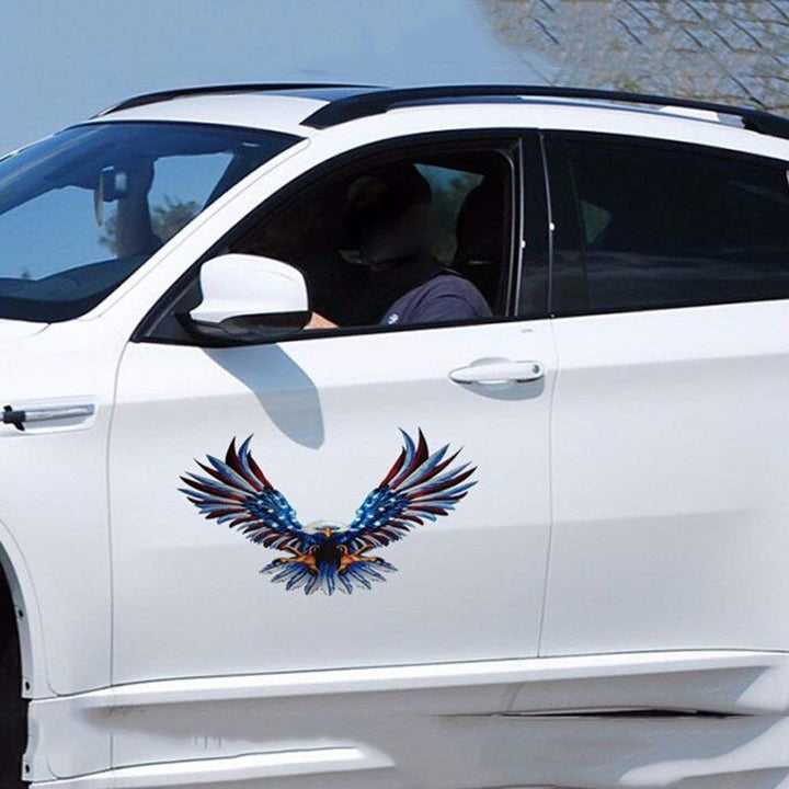 Bald Eagle Car Decals American Flag Car Decal Stickers Patriotic American Eagle Car Decal Graphics Vinyl Stickers Decals for Car Hood Window Body Side Decal and Graphics (3 Sizes 4 Pack)