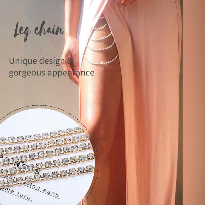 Reetan Boho Crystal Leg Chains Rhinestone Body Chain Ra