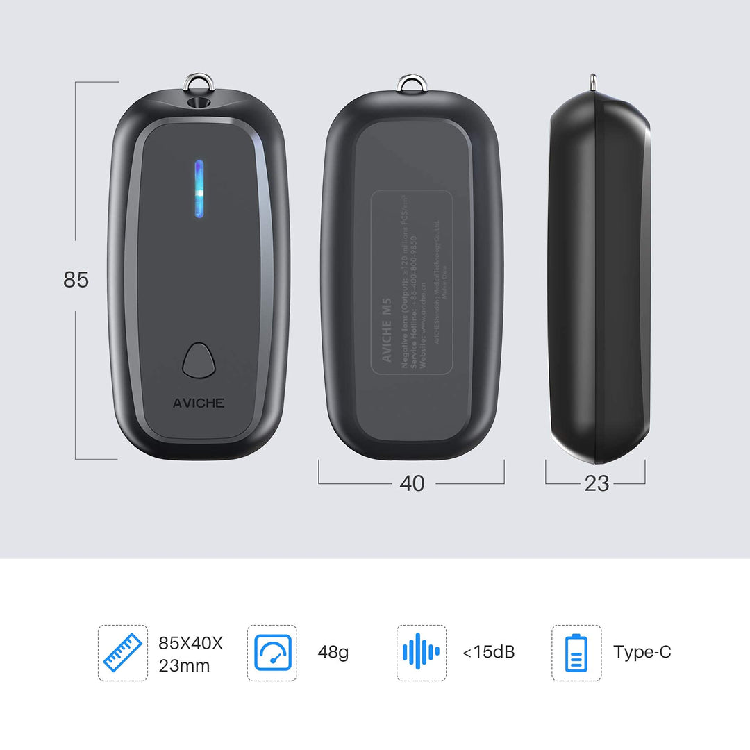 M5 Necklace Wearable Mini Personal with USB | Black