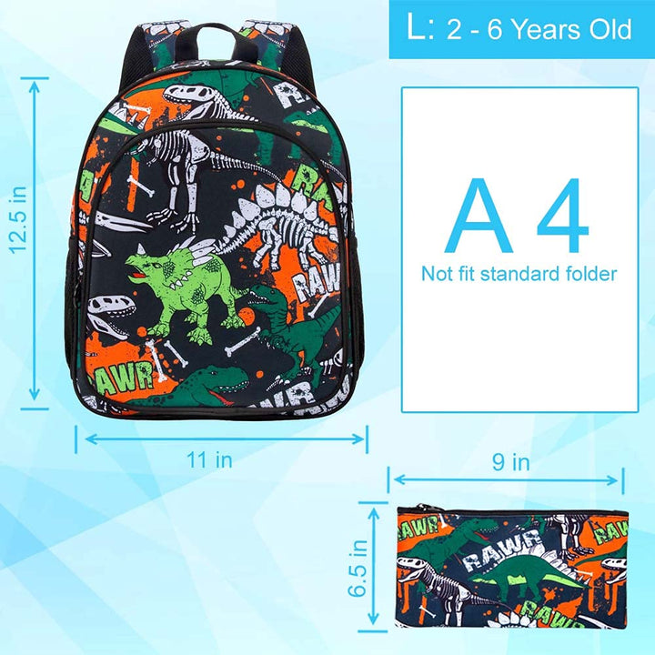 Toddler Backpack for Boys, 12 Cute Dinosaur Preschool Bookbag, Kindergarden School bag for little Kids