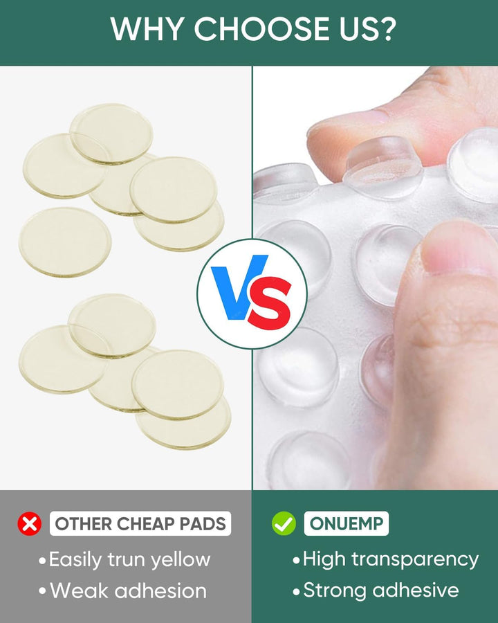 ONUEMP 304pcs Cabinet Door Bumpers Clear, Adhesive Rubb