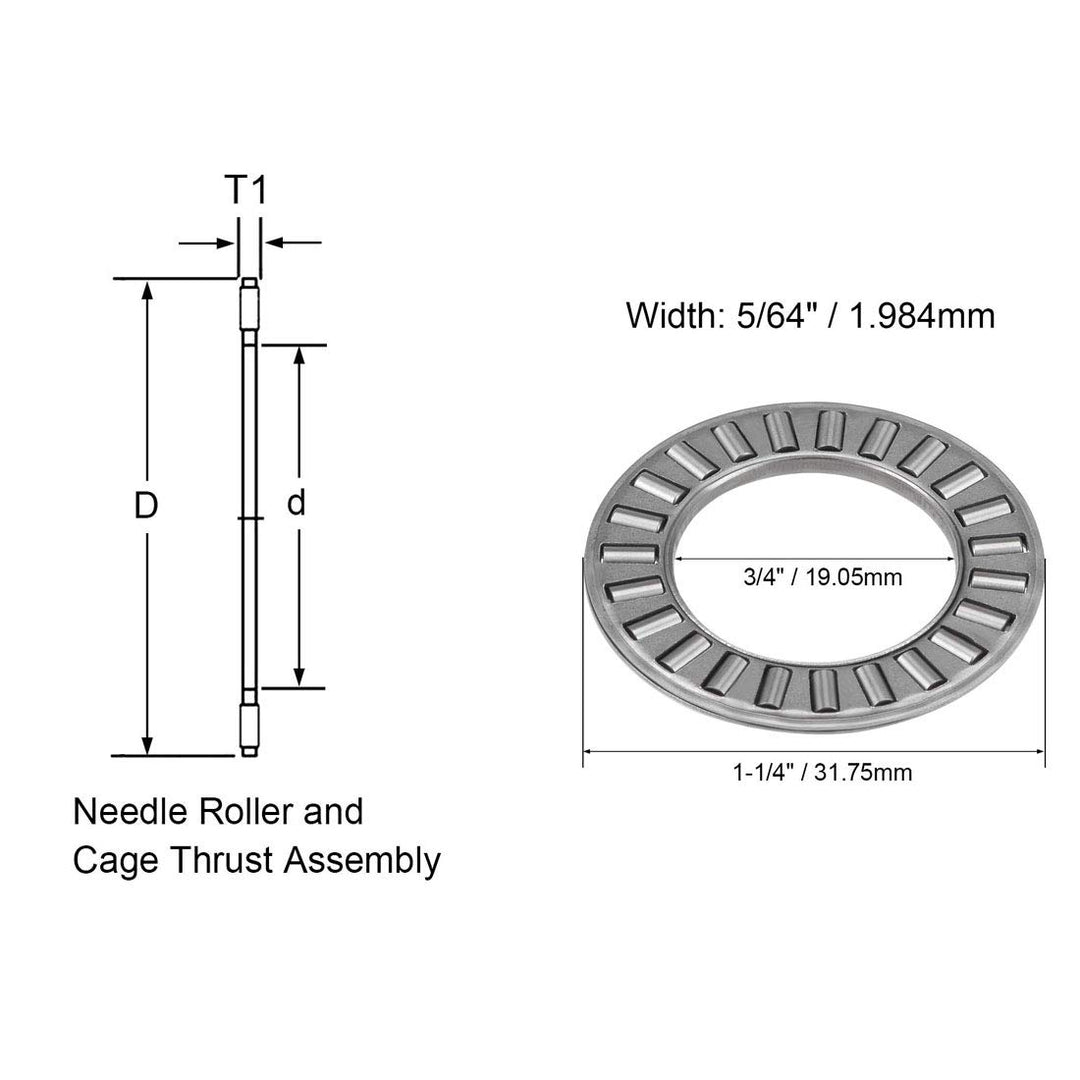 MEETOOT 2 Sets Thrust Needle Roller Bearings NTA1220+2T