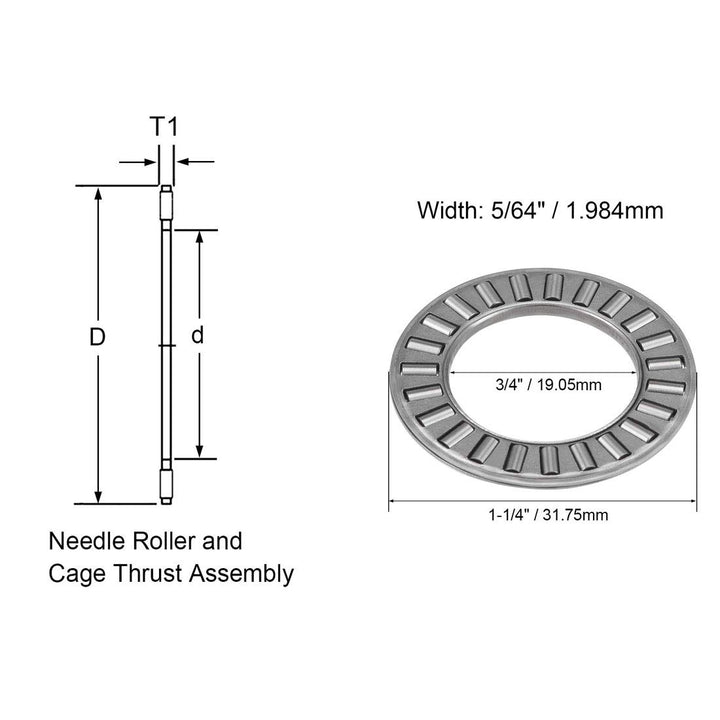 MEETOOT 2 Sets Thrust Needle Roller Bearings NTA1220+2T
